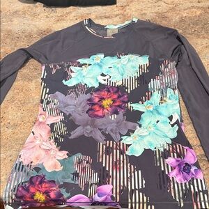 Rash Guard Floral Long Sleeve in grey and Multicolor